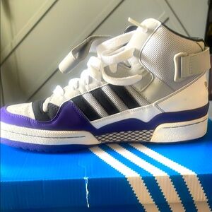 Adidas High-Top Sneakers in Purple and White